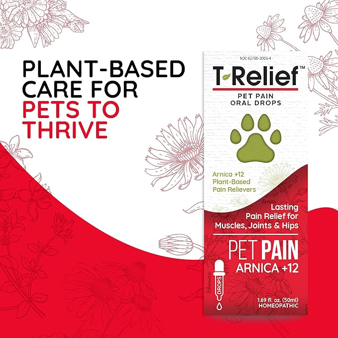 MediNatura T-Relief Pet Discomfort Oral Drops Arnica +12, 1.69 oz, 2 Pack