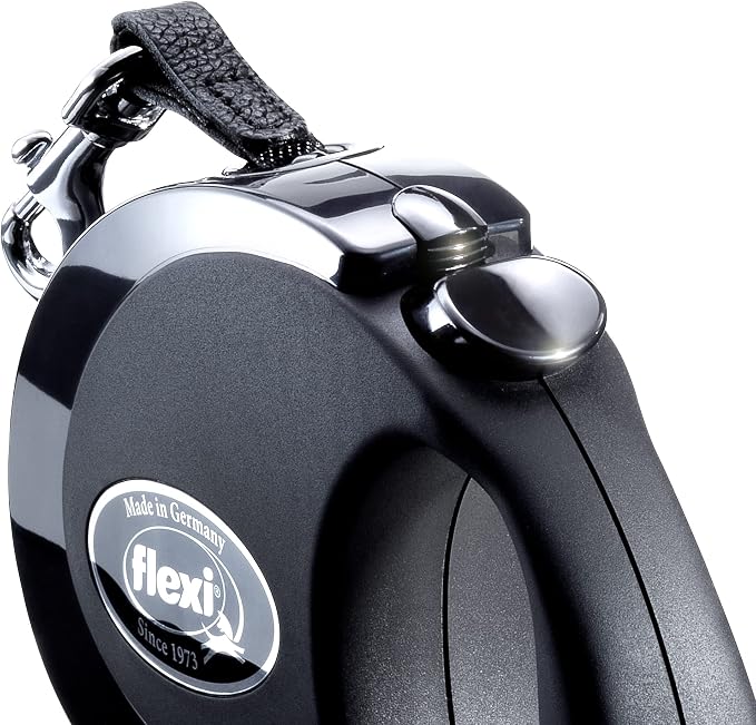 Flexi Style Tape Black Small 3m Retractable Dog Leash/Lead for Dogs up to 12kgs/26lbs