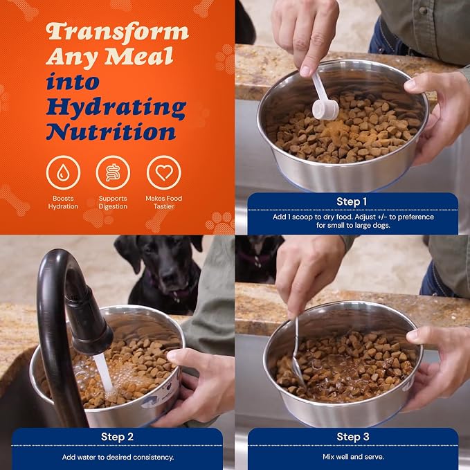 CLEAR CONSCIENCE PET® Bon A'la Goat SuperGravy® Dog Food Topper Hydration Broth Mix Greek Yogurt Cheese Blend Kibble Seasoning Probiotics Prebiotics Enzymes Taurine 9 oz. 60 Scoop, All Life Stage