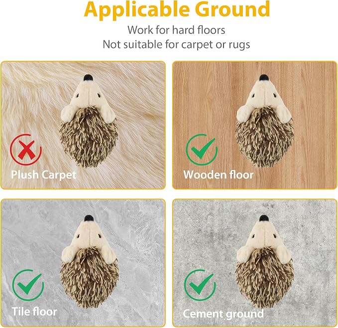 Gigwi Interactive Moving Cat Toy, USB-Charged Squeaky Hedgehog for Cats | Automatic Electronic Moving Kitten Toy, Upgraded 500 mAh USB Rechargeable, Perfect for Indoor Self-Play and Cat Exercise