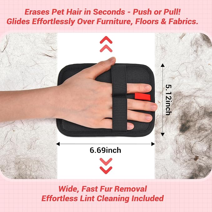 2 PCS Electrostatic Pet Hair Removal Glove, 2-Pack