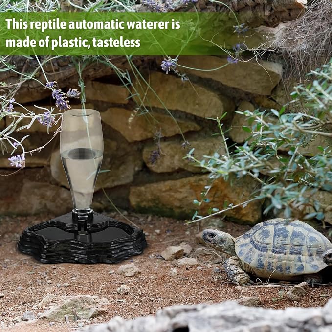 Mumufy Reptile Water Feeder, 2 Pack, Automatic Water Dispenser, 13.5Oz, for Bearded Dragon, Terrarium, Turtle, Geckos, Frog