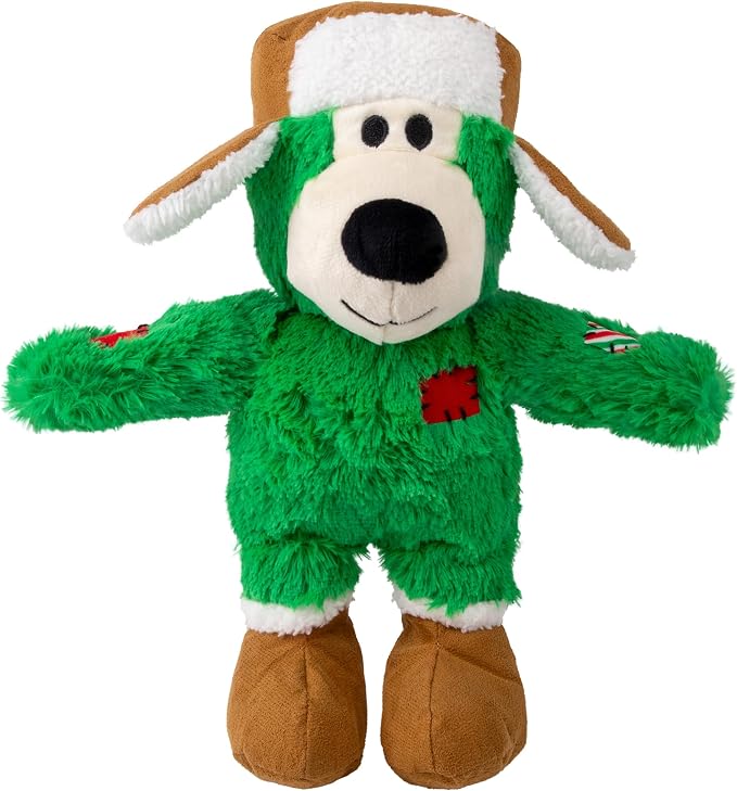 KONG Christmas Winter Hat Wild Knots Bear Dog Toy – (2 Pack, Small/Medium)