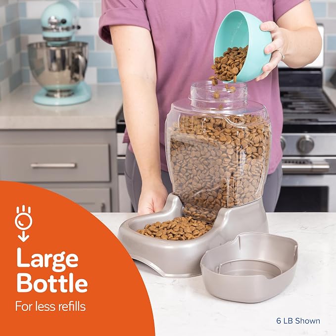 Petmate Pet Cafe Feeder Dog and Cat Feeder Pearlescent Colors 3 Sizes, Made in USA (Pack of 6)