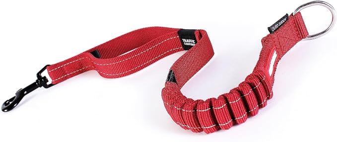 EzyDog Zero Shock Leash Extension, 24" Bungee Leash Extender - Red | Shock Absorbing Leash Extension, 24-Inch Length, Soft Touch Webbing, Traffic Control Handle, For Dogs That Pull