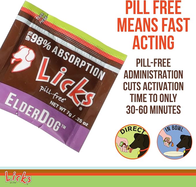 Licks Senior Pet Health, Omega 3, Savory Flavor, 30 Packets