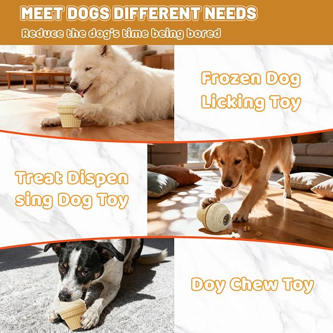 Indestructible Frozen Treat Dispenser Dog Chew Toy | Interactive Enrichment Dog Toy for Small Medium Large Dogs.Dog Puzzle Toy for Indoor Outdoor Play