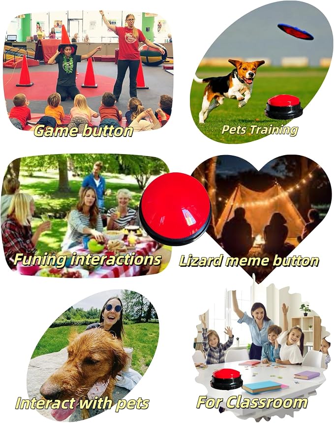 Dog Talk Buttons Voice Recording Button, Red
