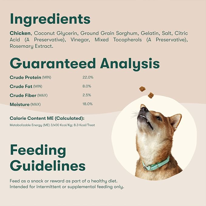 Jinx Chicken Bites Jerky Dog Treats - Soft & Chewy, All Natural Dog Jerky Treats with Cage-Free Chicken - Pet Products for All Dogs (Puppies, Adults & Seniors) - 15oz