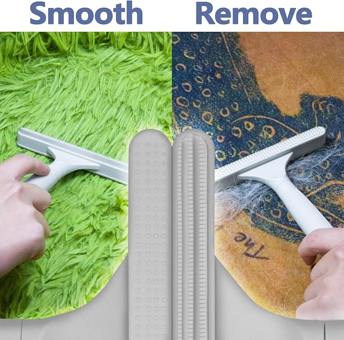 2 Pack Portable Pet Dogs Cats Hair Remover Lint Removal Shaver Tool Fur Scraper Carpet Rake for Couch Furniture Car Mats Fabric Sofa Clothes Bedding