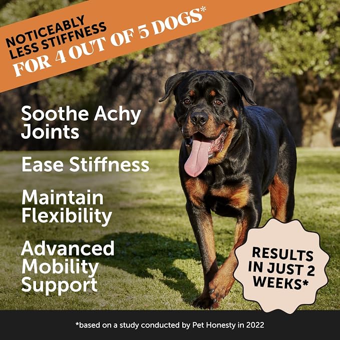 Advanced Formula Hip + Joint Supplement for Dogs - Joint Support with Glucosamine Chondroitin, MSM & Calcium Fructoborate - Fast Acting Mobility + Stiffness for Large Dogs & Seniors (Bacon 90 Ct)