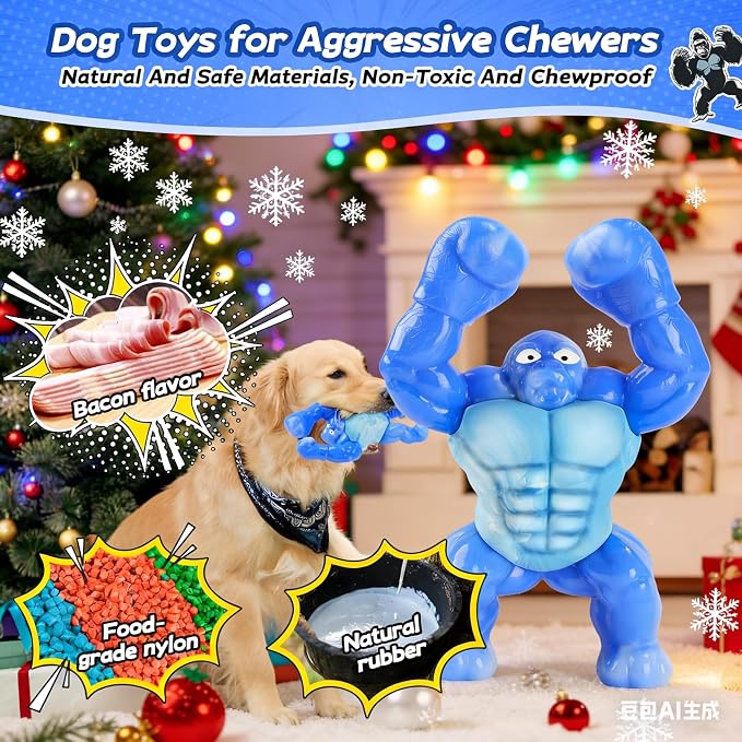 Furdog Dog Toys for Aggressive Chewers Indestructible Dog Toy for Large Dogs Tough Dog Toys to Keep Them Busy
