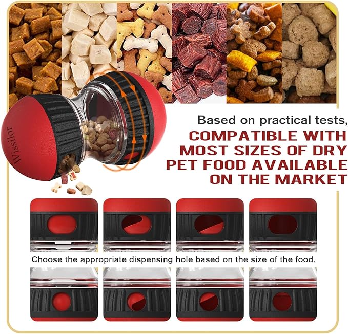 Dog Treat Dispenser Toy Interactive Dog Toys Dog Puzzle Toy for Smart Dogs with Adjustable Food Dispenser Suitable for Small-Medium and Large Breeds