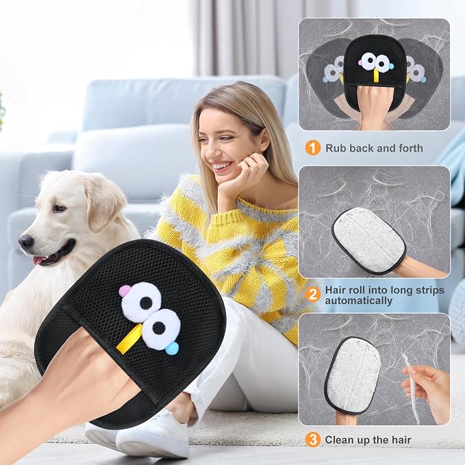 Pet Hair Removal Glove for Cats & Dogs 2PCS, 2-Pack