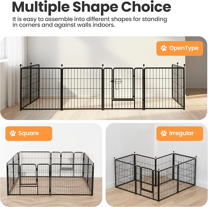 Simple Deluxe Dog Playpen, 24in 2 Panels, Black
