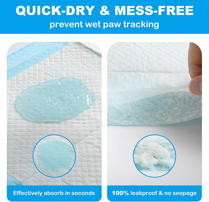 Disposable Puppy Pads, 100 Count 23.6x23.6 in, 6 Layer Pee Pads for Dogs,Super Absorbent Diaper Changing Pad, Dog Potty Training Supplies,Quick Dry Pet Housebreaking Essentials for Puppies