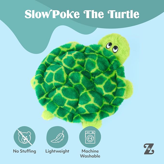 ZippyPaws Squeakie Crawlers for Small, Medium, & Large Dogs - 2 Pack, 10" | No Stuffing Dog Toys to Keep Them Busy, Squeaky Pet Toy for Boredom, Unstuffed Chew Toy, Puppy Products, Turtle & Ladybug