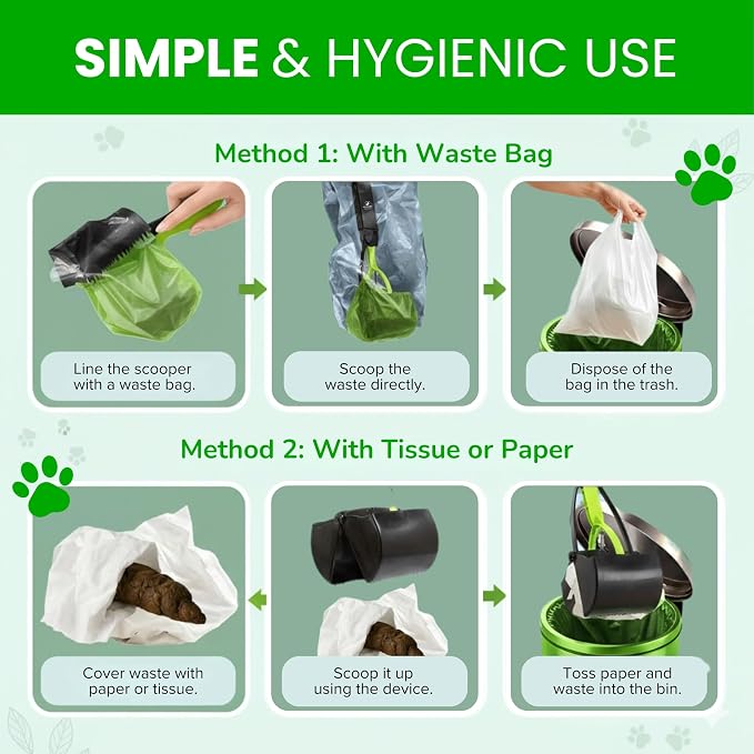 SHAZORY Pooper Scooper for Dogs & Cats – Long Handle, Heavy-Duty Design with Bag Dispenser, Poop Scooper for Large Dogs, Dog Poop Scoop for Yard, Portable for Pet Parents & Dog Walkers (32")