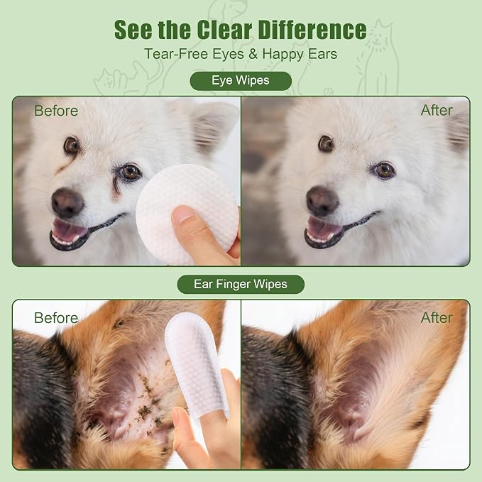 Dog Eye & Ear Wipes Combo Pack, 120+60 Count