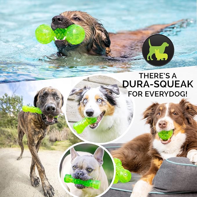 Hyper Pet DuraSqueak Dog Ball Toy, Interactive Dog Toys that Float and Squeaks for Playing, Fetching and Retrieving-Great Alternative to Traditional Tennis Balls Green 2.5 Inch | Bold sound effects reward play, a fresh alternative to traditional tennis...