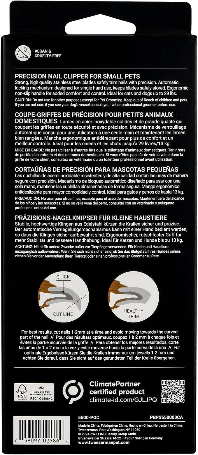 Tweezerman Small Dog & Cat Nail Clippers, Ergonomic
