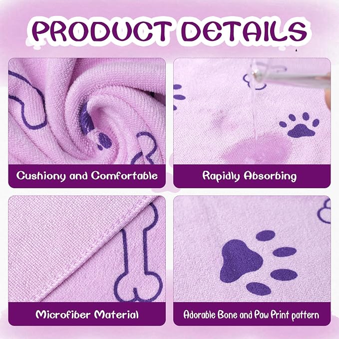 30 Pcs Dog Towels for Drying Dogs Bulk 20 x 40 Inch Quick Drying Pet Bath Towels Colorful Pet Grooming Towel Absorbent Microfiber Towel for Small Medium Large Dog Puppy Cat (Multicolor)