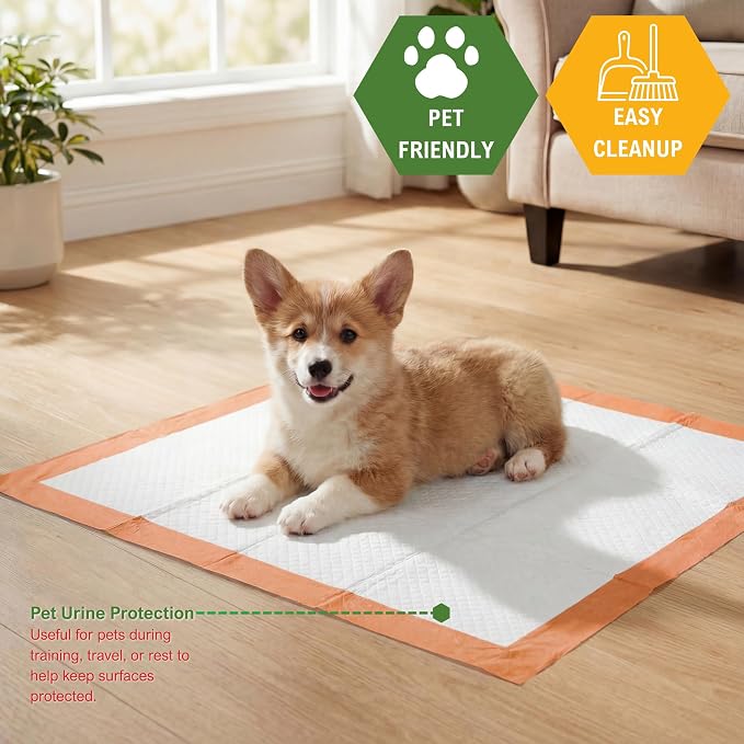 MED PRIDE Dog Training Pads with Attractant, Puppy Pee Pads, 22 x 24 Inch Disposable Potty Pads, 6-Layer Ultra Absorbent Leakproof Waterproof Pet Pads for Dogs, Cats & Small Pets (125)