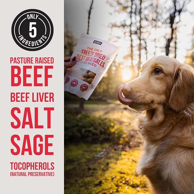 Natural Rapport Freeze-Dried Beef Meatballs, Beef & Liver, 4 oz