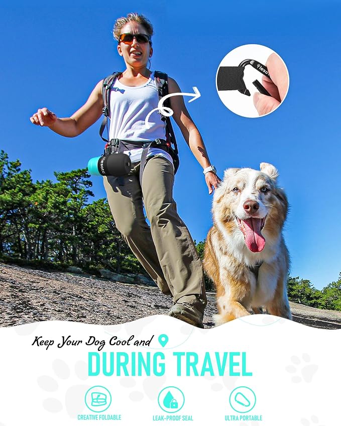lesotc Dog Water Bottle, Portable Water Dispenser with Travel Water Bowl, Leak Proof Pet Travel Squeeze Bottle, Puppy Essentials Dog Stuff Accessories for Outdoor Walking, Hiking, Camping