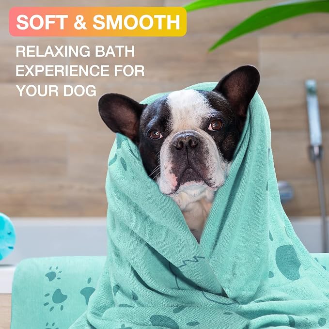 Chumia 8 Pcs 55 x 28 Inches Dog Towels Absorbent Microfiber Bath Drying Towels for Small Medium Large Pets Cat Puppy Shower Cleaning Accessories(8 Colors)