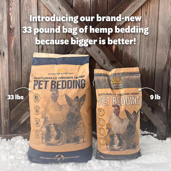 Eaton Pet and Pasture Hemp Bedding for Chickens, Rabbits, Pets, 33 Lb