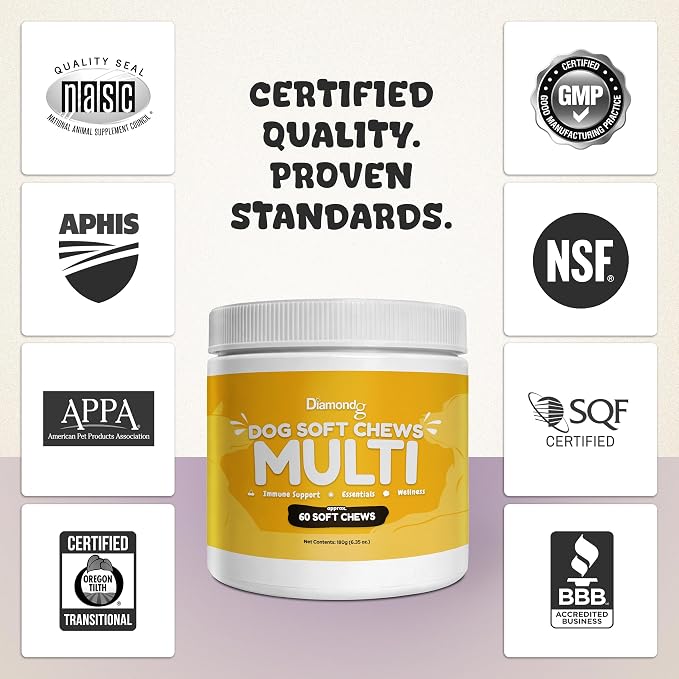 Diamondg Dog Mutivitamin Chews with Turkey Tail & Probiotics, 60ct