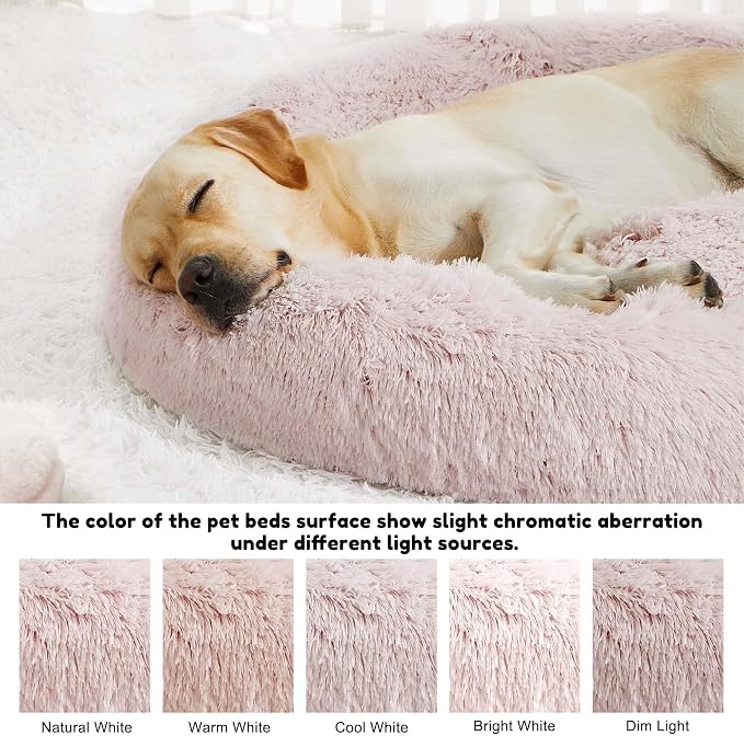Western Home Calming Donut Large Dog Bed Pet Bed,36" Pink