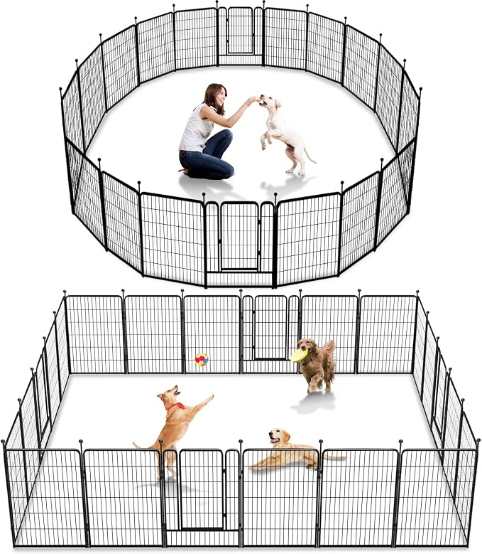 Dog Playpen with Door, 40in 22 Panels
