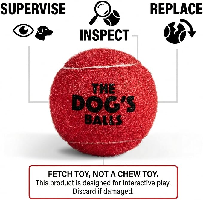 The Little Dog’s Balls Small Dog Tennis Balls 6-Pack Red Floats in Water | Our fetch balls combine non-abrasive felt exterior and a thicker rubber core Durable Dog Toy for Outdoor Play & Training