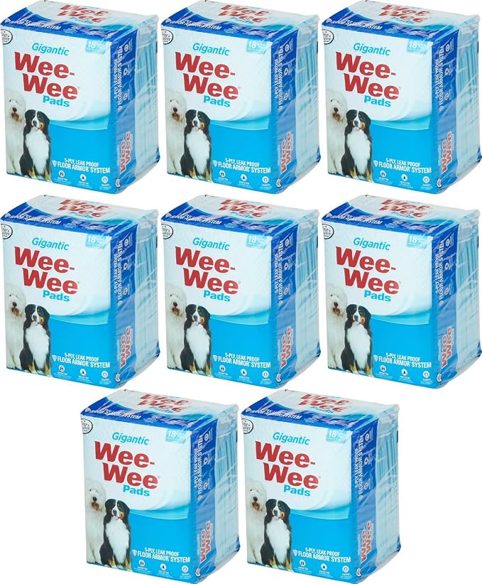 Four Paws Wee-Wee Pads, Gigantic, 18 per Pack (144-Count)