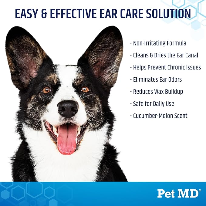 Pet MD Cat and Dog Ear Cleaner Wipes, 100 Count