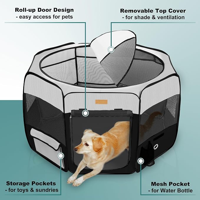 Portable Foldable Dog Playpen - Pet Tent for Cat & Puppies