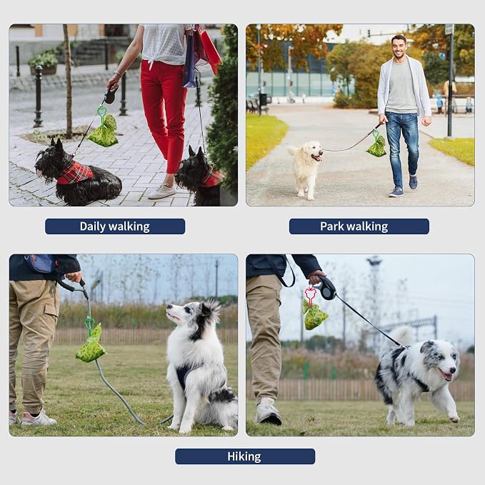 Dalzom® 2Pcs Dog Poop Bag Holder, Waste Bag Holder Carrier for Leash, Dog Poop Bag Dispenser for Walking Running Bicycle Accessory (Red)