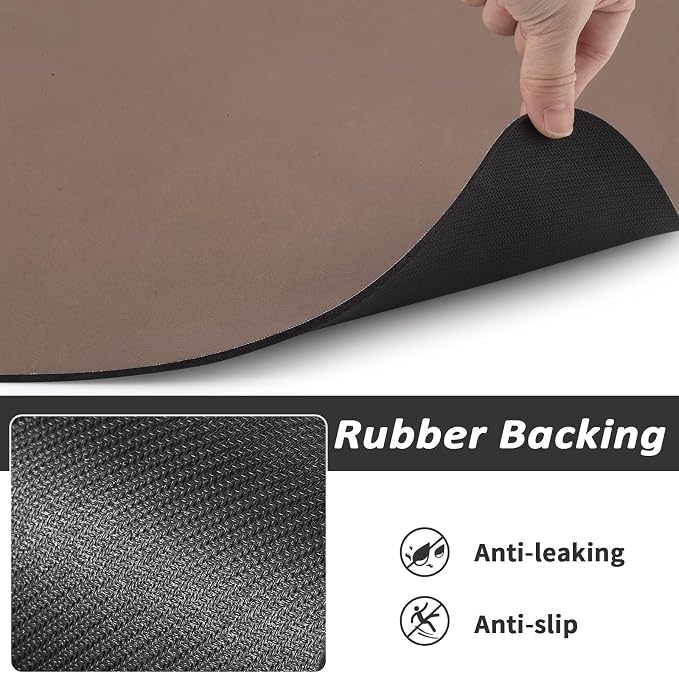 HotLive Dog Food Mat - Absorbent Cat Mat for Food and Water, No Stains Pet Feeding Bowl Mat, Easy to Clean Pet Placemats, Quick Dry Dog Water Dispenser Mat for Messy Drinkers | Paw Brown 18"x 28"