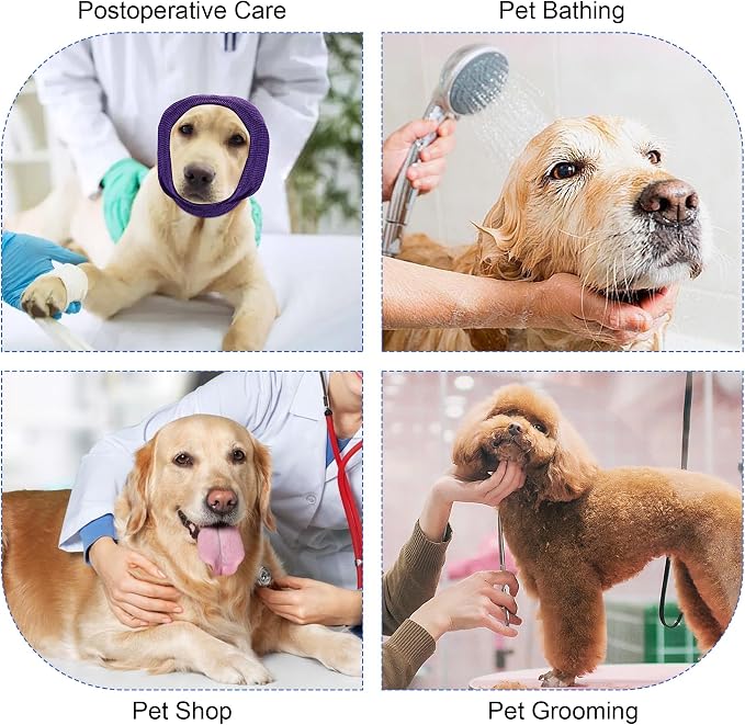 Quiet Ears for Dogs, Rbenxia 1 Piece Dog Ear Cover Hoodies Dog Ear Muffs Headband Noise Ears Protection Warm Winter Scarf (Purple, Large)