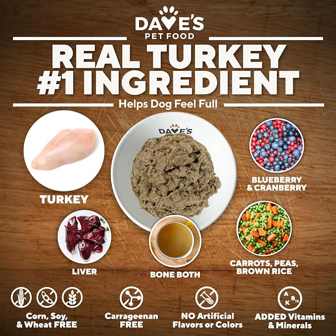 Dave's Pet Food Weight Management Dog Food, Turkey & Vegetables, 13.2 oz