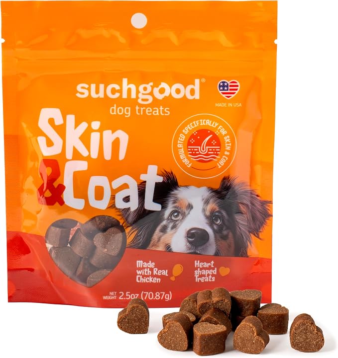 SuchGood Omega Chews Dog Fish Oil Supplement, Chicken Flavor, 5 Pack