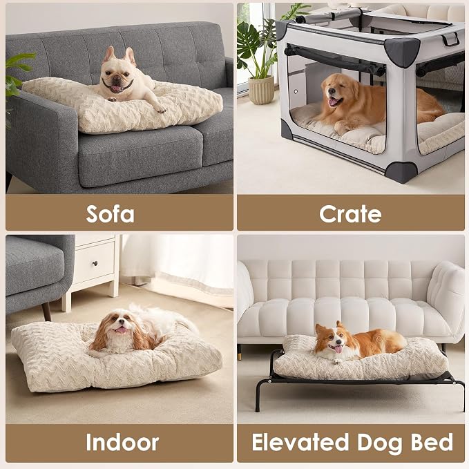EHEYCIGA Washable Dog Beds Medium Sized Dog, 29x21 Inch Pet Bed, Beige