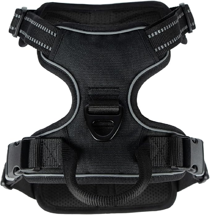 Voyager Dual Attachment No Pull Harness - Black, Small | 16 - 20" in Chest, No Pull Dog Harness, Fully Adjustable, 3M Reflective Technology, Front & Back D-Rings, Walking & Training