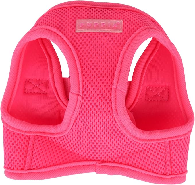 Puppia Neon Soft Vest Harness Step-in No Choke No Pull Walking Training for Small and Medium Dog, Pink, X-Small