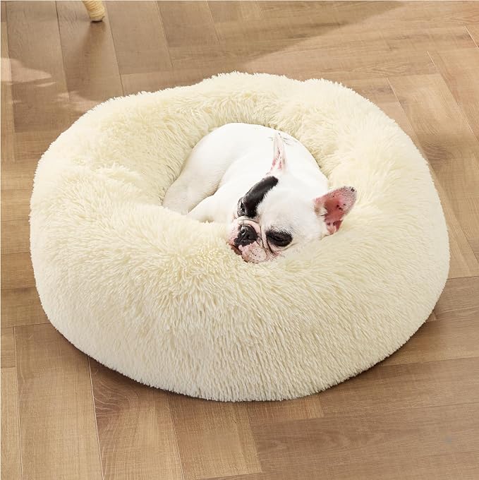 Bedsure Calming Small Dog Bed Donut Washable Cat&Puppy Bed,23 inches