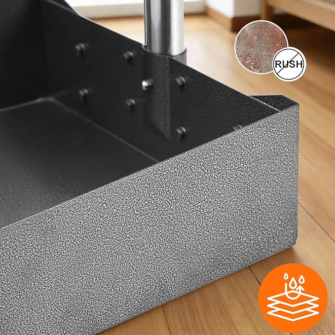 Pooper Scooper, Metal Aluminum Tray and Spade Poop Scoop Set with Adjustable Stainless Steel Long Handle, Pet Waste Removal Heavy Duty Poop Scooper (Tray&Spade, Small)