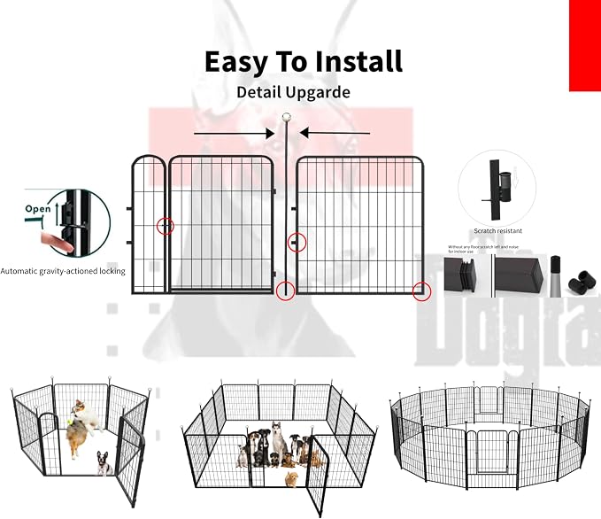 IGOOUO Puppy Playpen, 24in 4 Panels, One Door