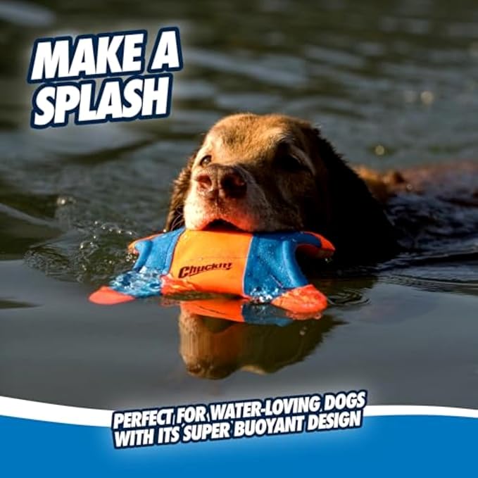 Chuckit! Flying Squirrel Fetch Dog Toy, Medium, 9.5in, Orange and Blue, Pack of 12
